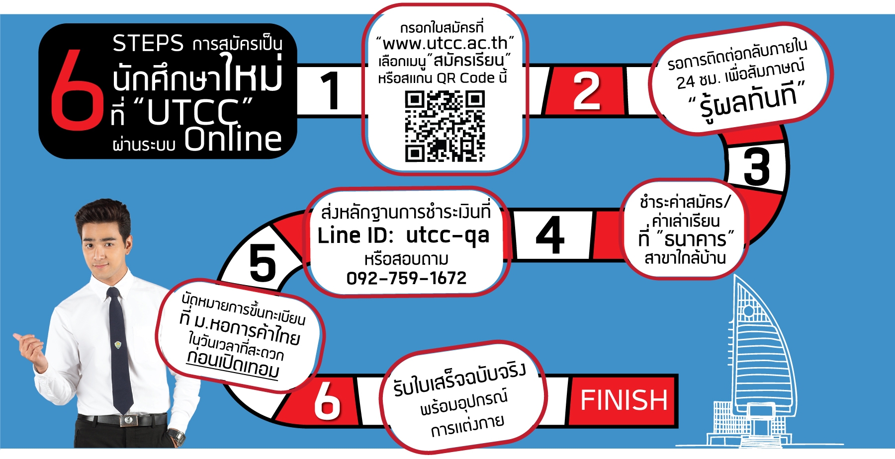 6 Steps การสมัครเป็นนักศึกษาใหม่ที่ UTCC ผ่านระบบ Online ม.หอการค้าไทย